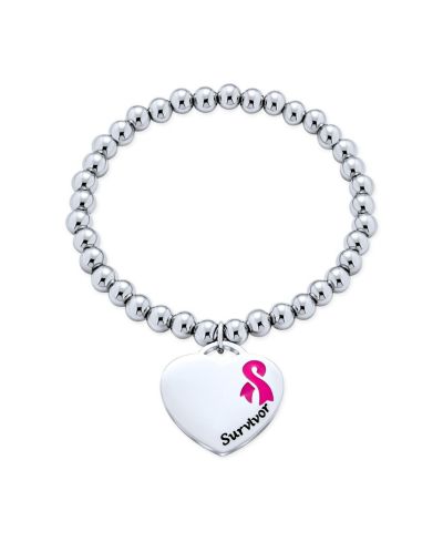 Медицинский браслет Bling Jewelry Pink Ribbon с подвеской сердца