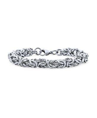 Bling Jewelry Мужской браслет Byzantine Chain, Black Silver