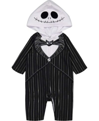 Nightmare Before Christmas Disney Boys ( 5-6 , 7 -8 ) Christmas Jack Skellington Zip Up Coverall
