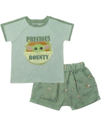 Star Wars Toddler Boys The Mandalorian 2T -5T T-Shirt and French Terry Shorts Outfit Set