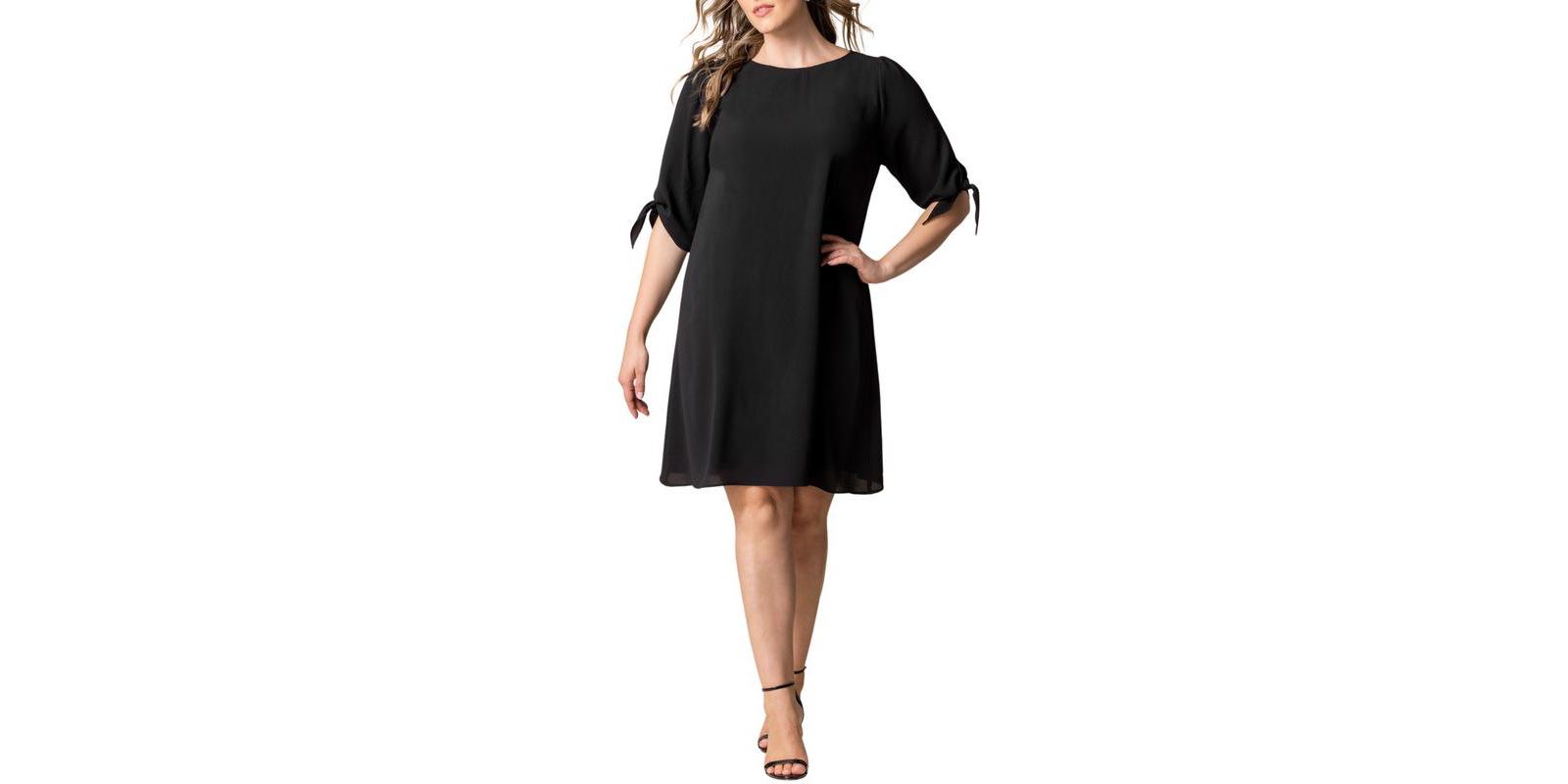 Kiyonna Plus Size Manhattan Shift Dress with Tie Sleeves
