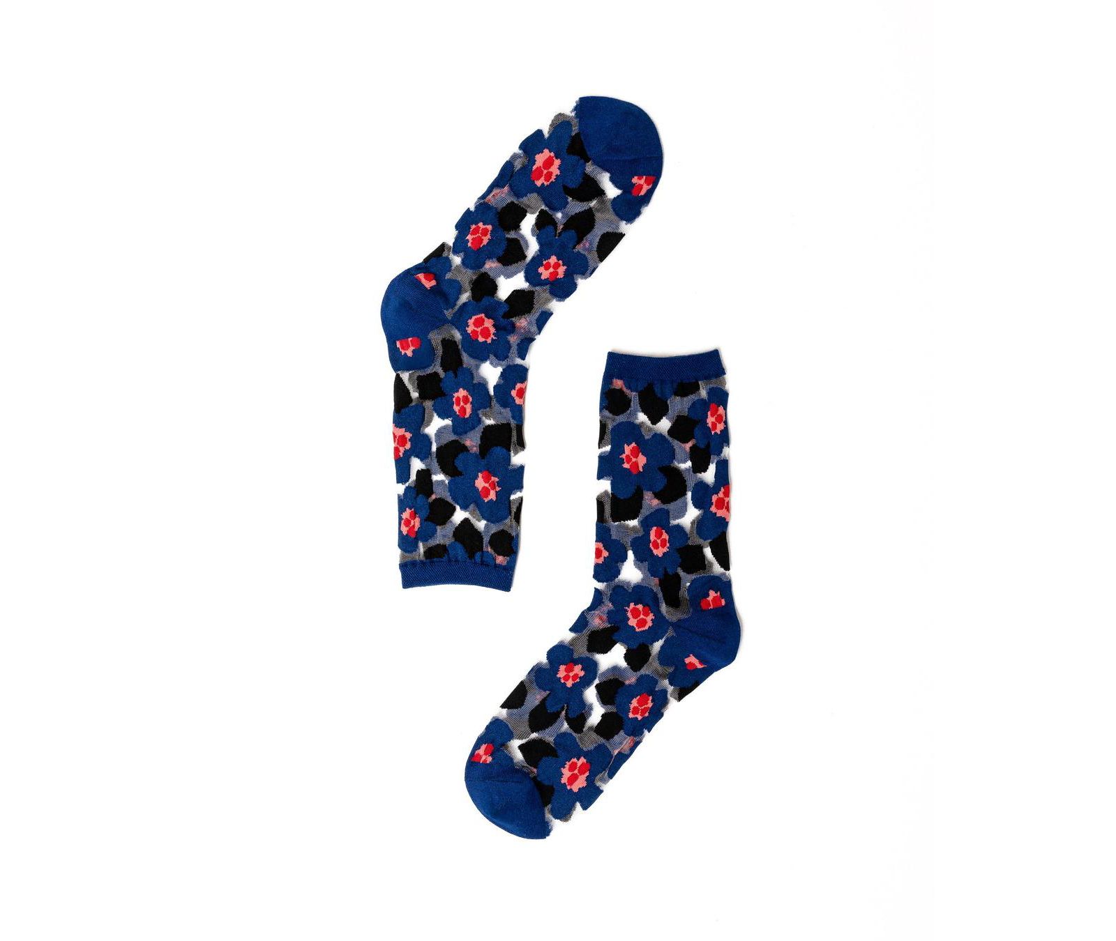 Женские прозрачные носки Sock Candy Bold Blue Floral