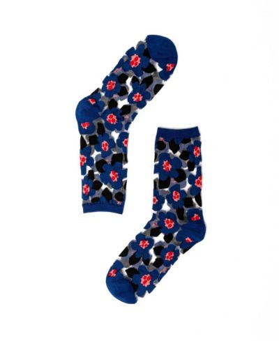 Женские прозрачные носки Sock Candy Bold Blue Floral