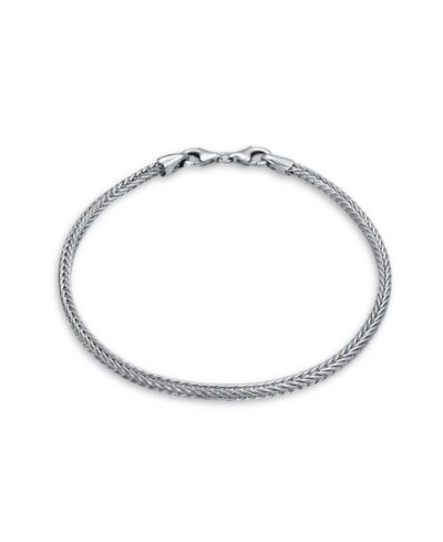 Bling Jewelry .925 Sterling Silver Foxtail Wheat Chain Bracelet Fits European Beads 8"