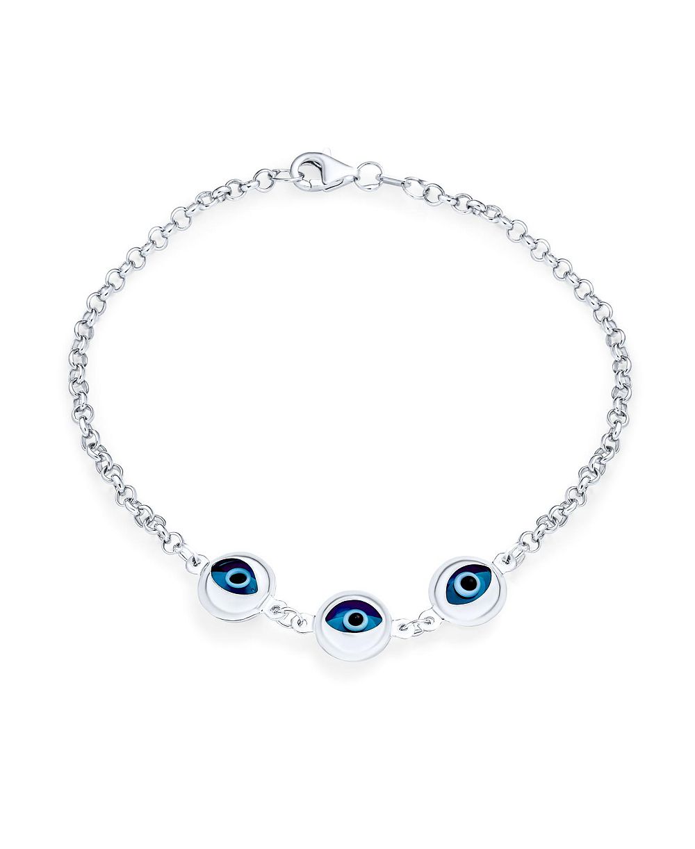 Браслет Bling Jewelry из стерлингового серебра 925 пробы с турецким синим глазом