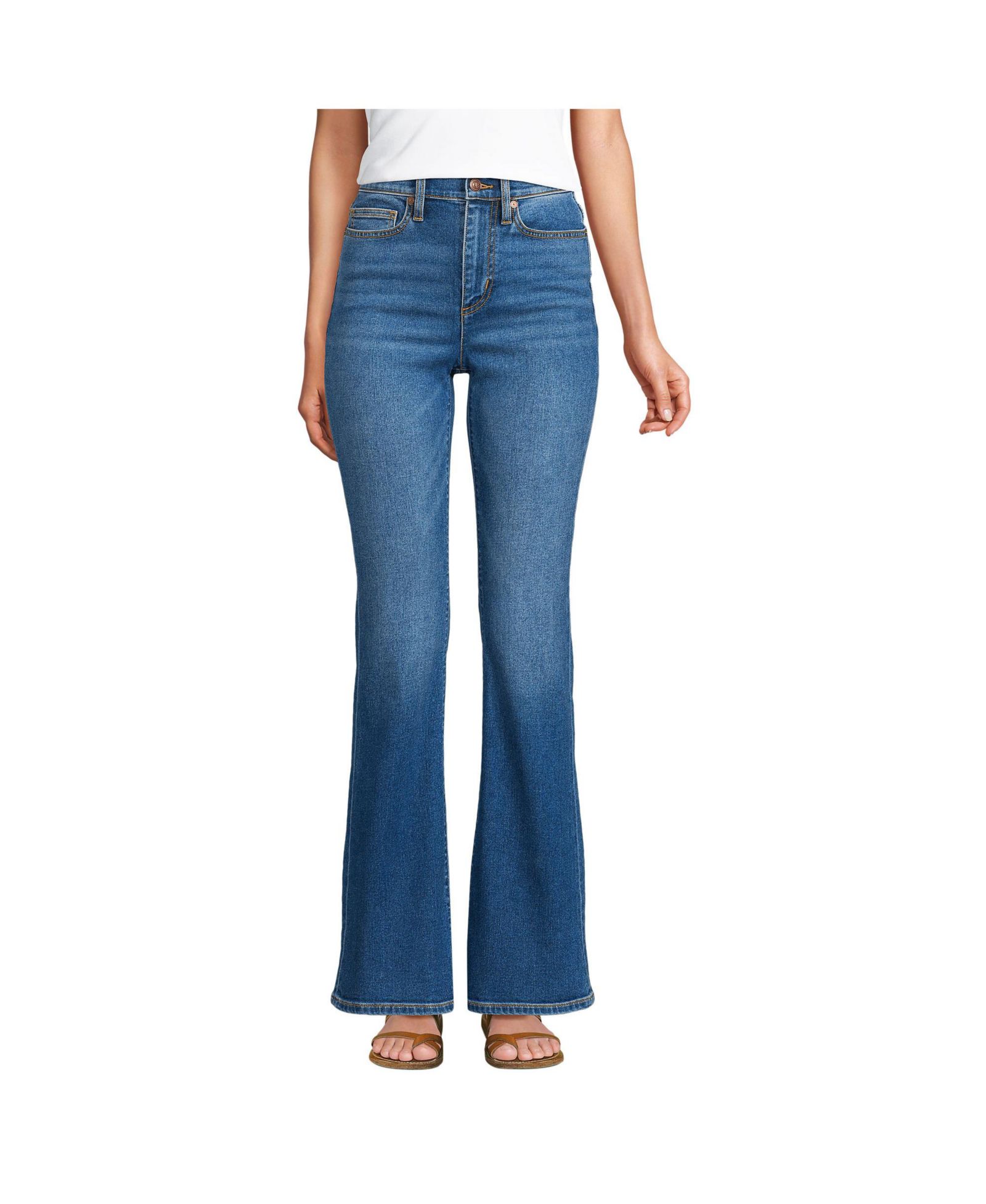 Женские джинсы Lands' End Recover Denim High Rise Skinny Flare