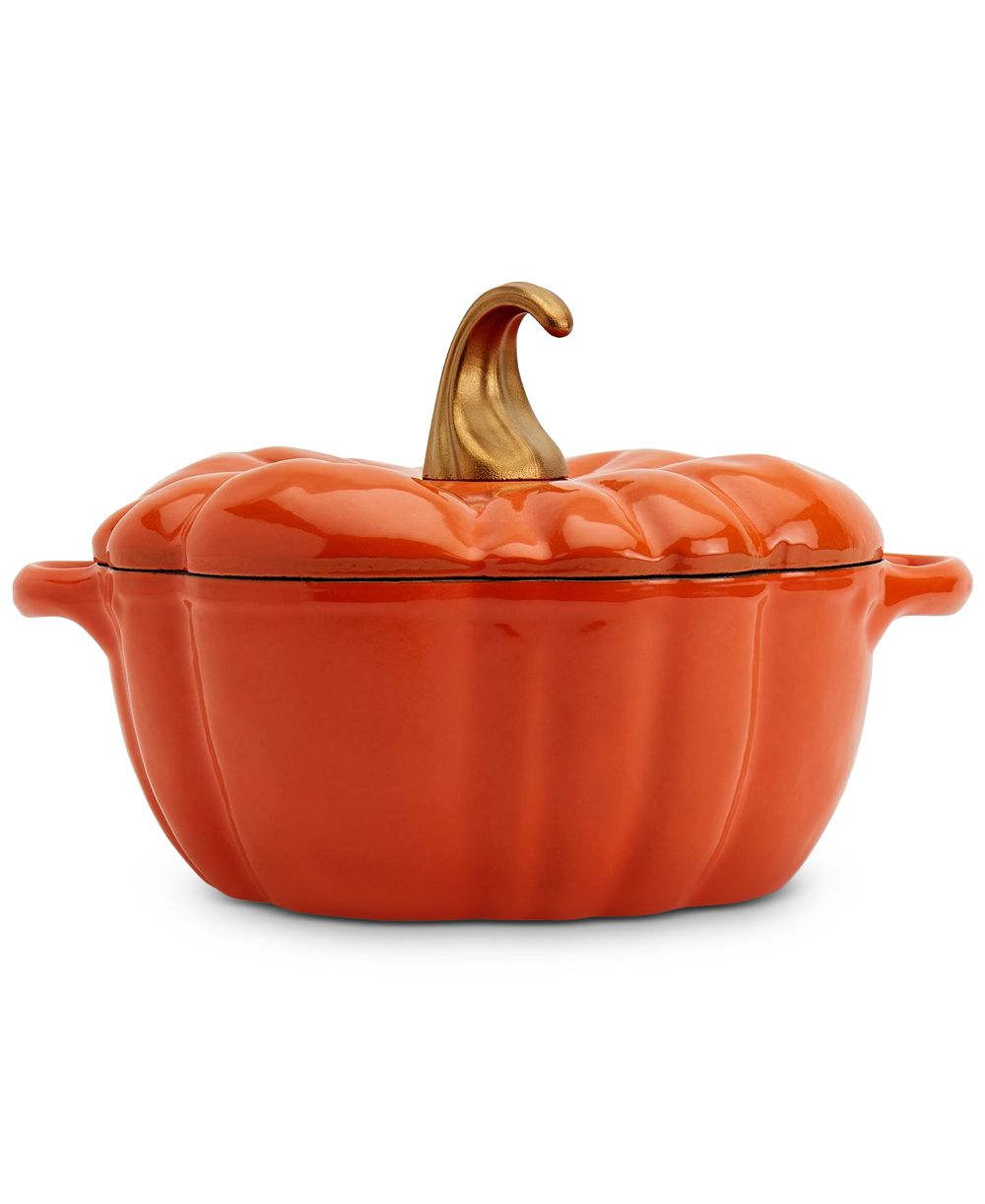 Smith and Clark Iron Works Enameled Cast Iron 4-Qt Pumpkin Dutch Oven