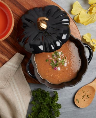 Smith and Clark Iron Works Enameled Cast Iron 2-Qt. Pumpkin Dutch Oven