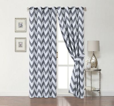 Kate Aurora Комплект из 2 штор Juvi Chevron с подхватами для затемнения комнаты