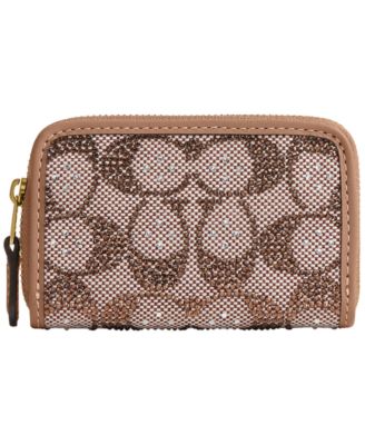 Кошелек COACH Essential Small Crystal Signature Jacquard Zip Around
