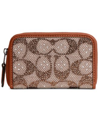 Кошелек COACH Essential Small Crystal Signature Jacquard Zip Around