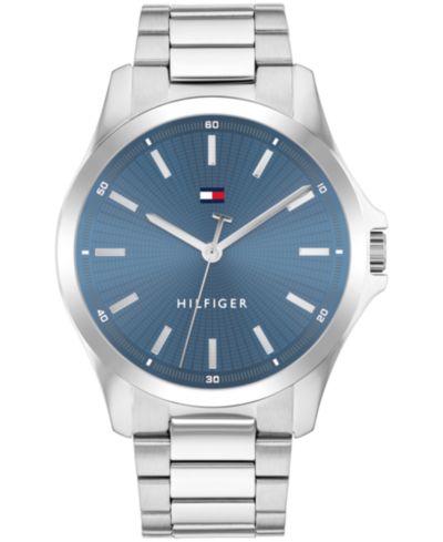 Мужские кварцевые часы Tommy Hilfiger с серебристым стальным браслетом, 42mm