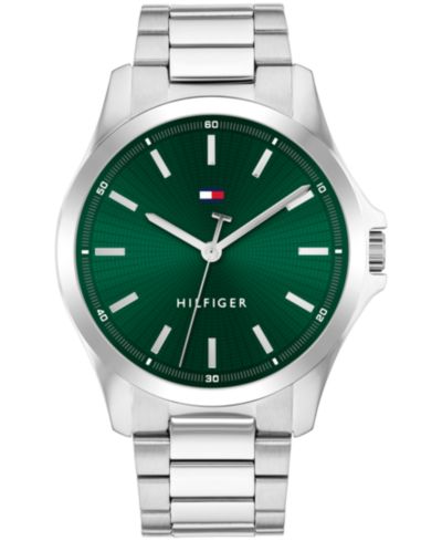 Tommy Hilfiger Мужские кварцевые часы с серебристым стальным браслетом, 42mm
