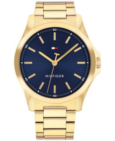 Мужские кварцевые часы Tommy Hilfiger Gold-Tone Stainless Steel 42mm