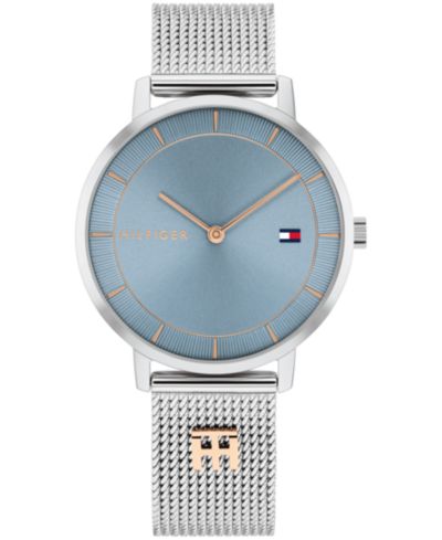 Часы наручные Tommy Hilfiger с сереистым стальным браслетом и золотистым цветом карнации для женщин