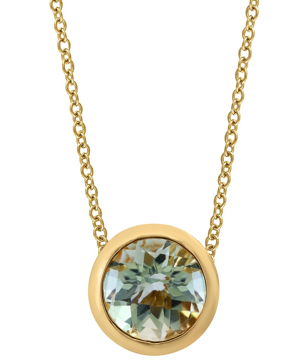 EFFY® Round Gemstone 18" Pendant Necklace in 14K Gold Plated Silver