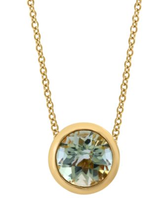 Подвеска EFFY® Round Gemstone 18" в серебре с напылением 14K Gold