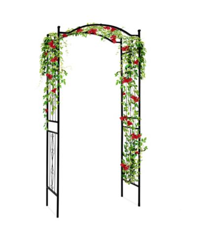 Best Choice Products 92-Inch Steel Garden Arch Arbor Outdoor Trellis with Wire Lattice for Climbing Plants