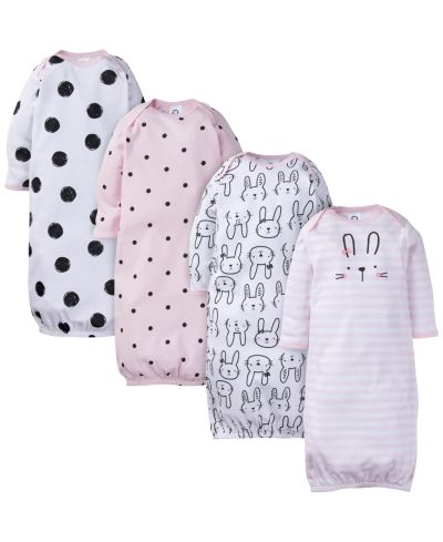 Gerber Baby Girls Fleece-Lined Gb 4Pk Gowns