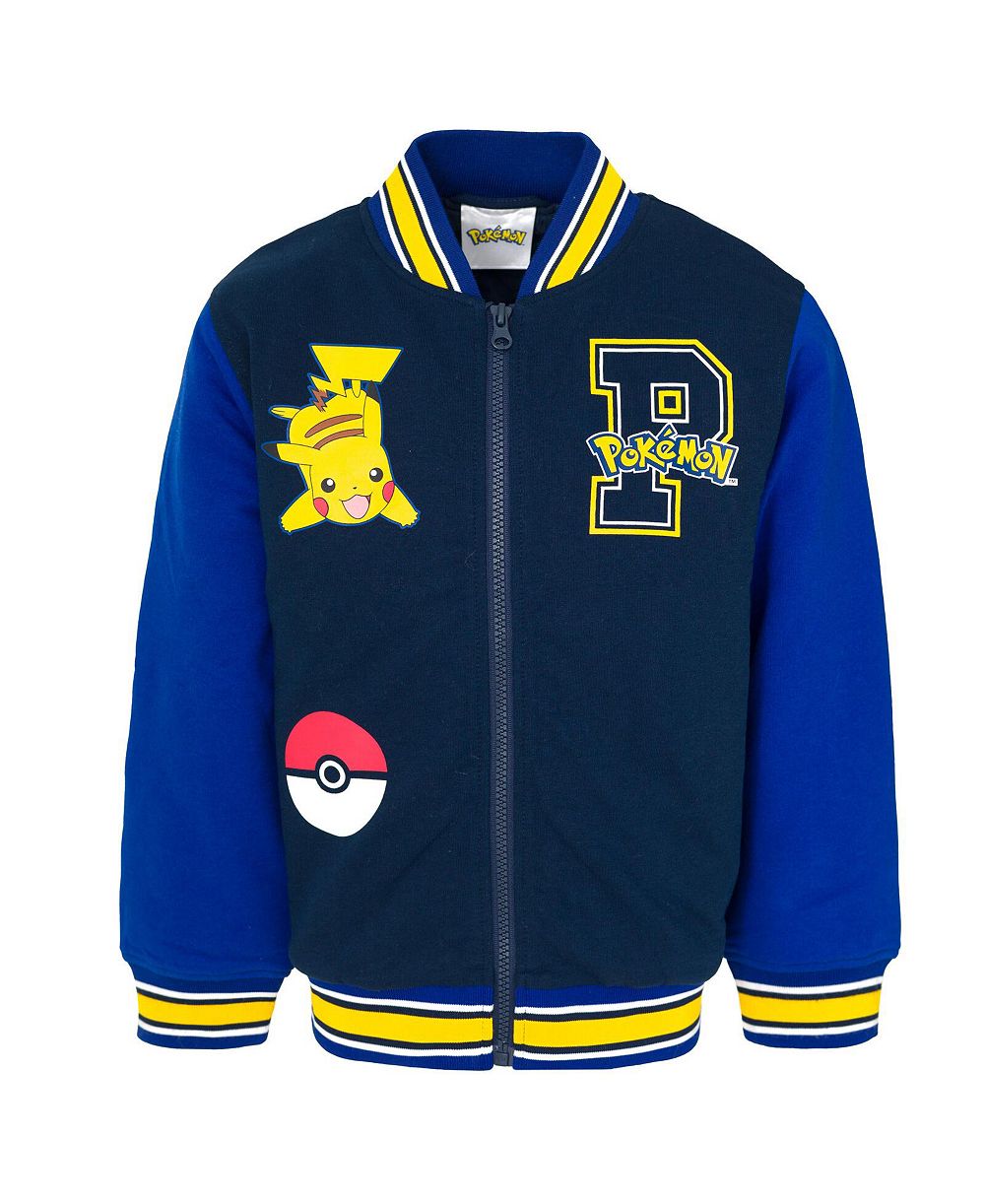 Pokemon мужская бомбер-куртка с капюшоном и молнией из французской махры для мальчиков (4-18-20)