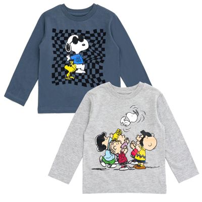 Peanuts комплект из 2 футболок с длинным рукавом для мальчиков, размеры 2T - 18-20