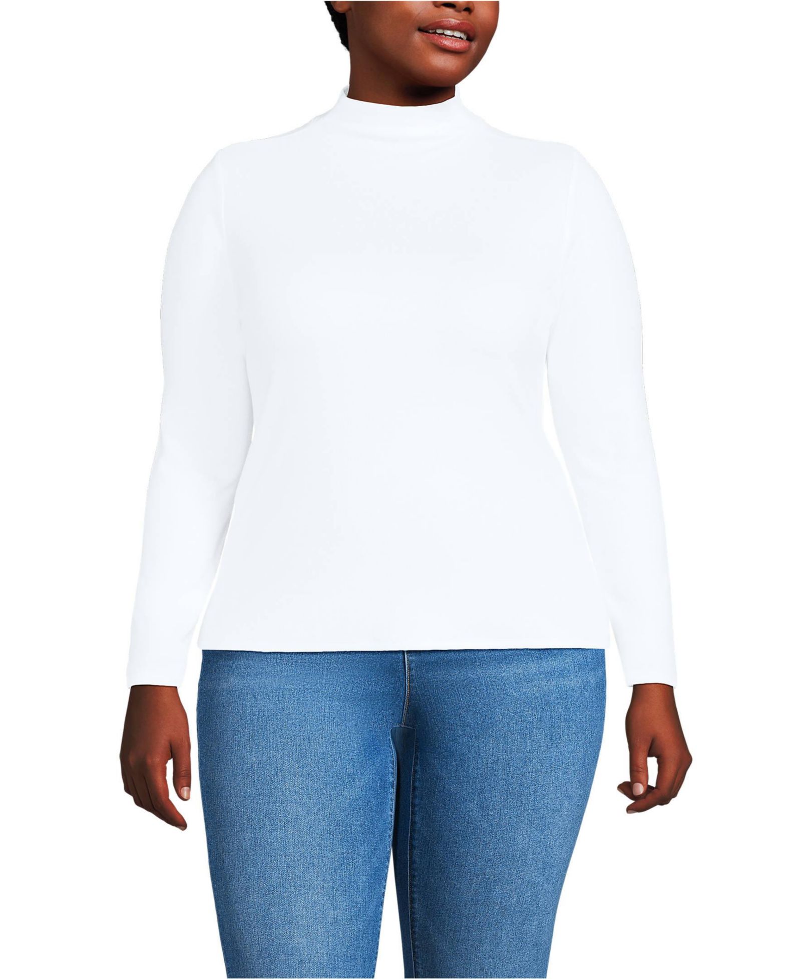 Lands' End Plus Size длинный свитер с высоким воротником