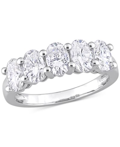 Кольцо-полоса Moissanite Oval Five Stone в 10k White Gold