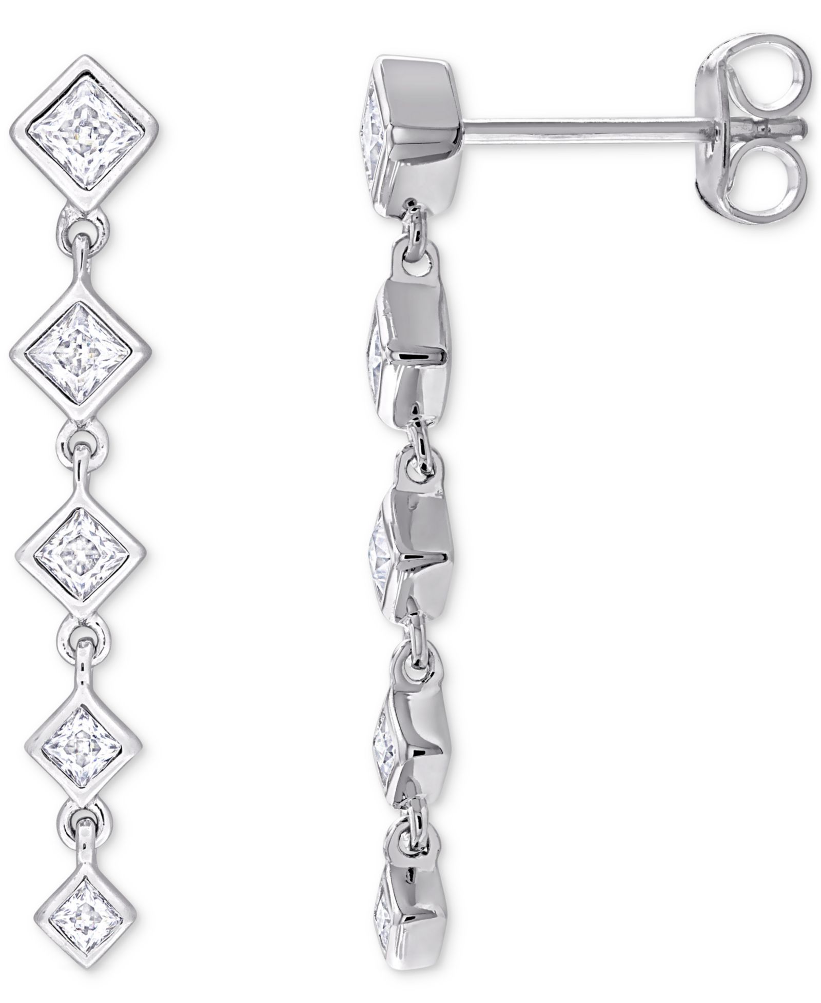 Серьги-подвески Moissanite Linear Drop (5/8 ct. t.w.) из серебра Sterling Silver