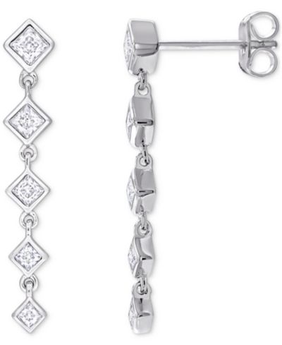 Серьги-подвески Moissanite Linear Drop (5/8 ct. t.w.) из серебра Sterling Silver