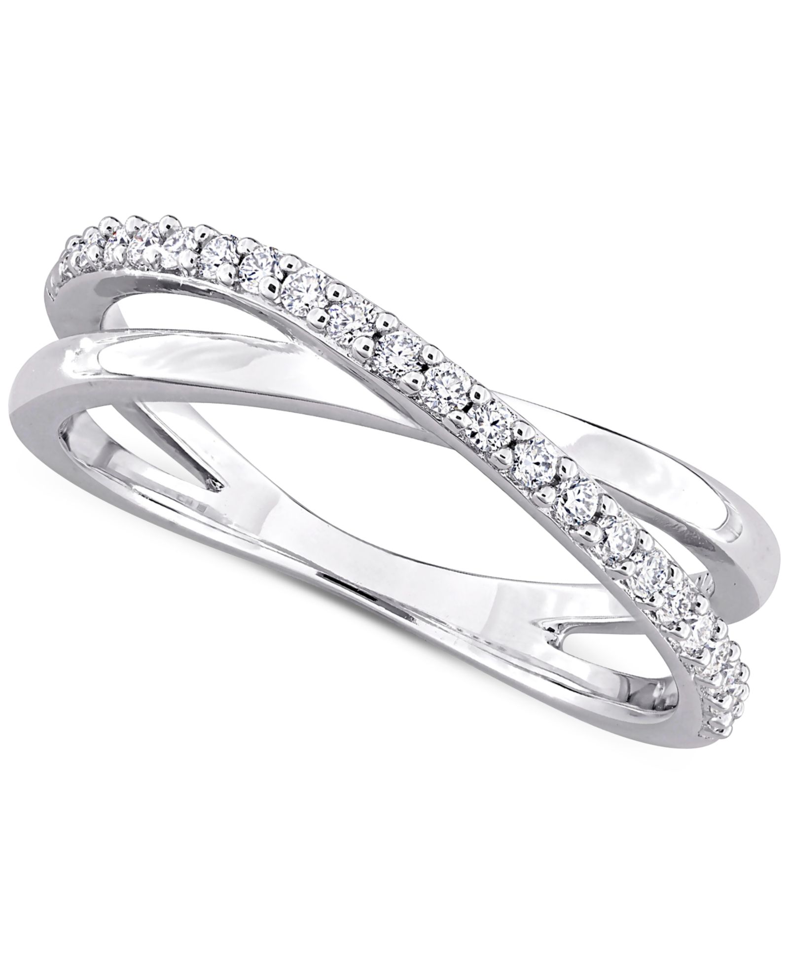 Кольцо Moissanite Crossover Statement из стерлингового серебра