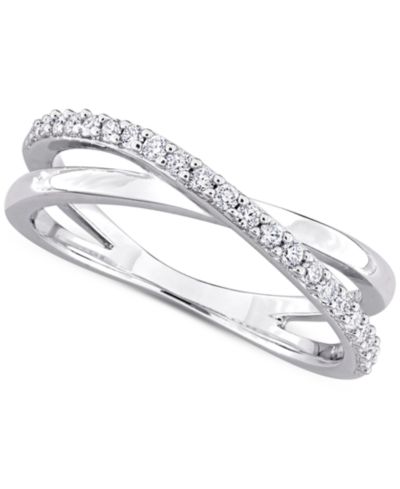 Кольцо Moissanite Crossover Statement из стерлингового серебра