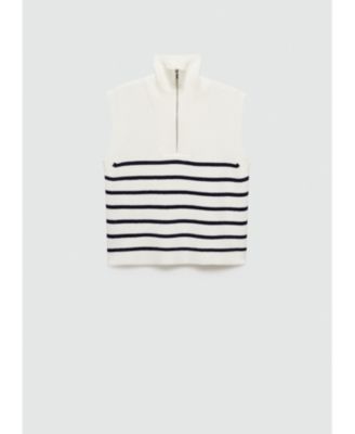 Mango Women's Zipper Detail Knitted Vest sweater