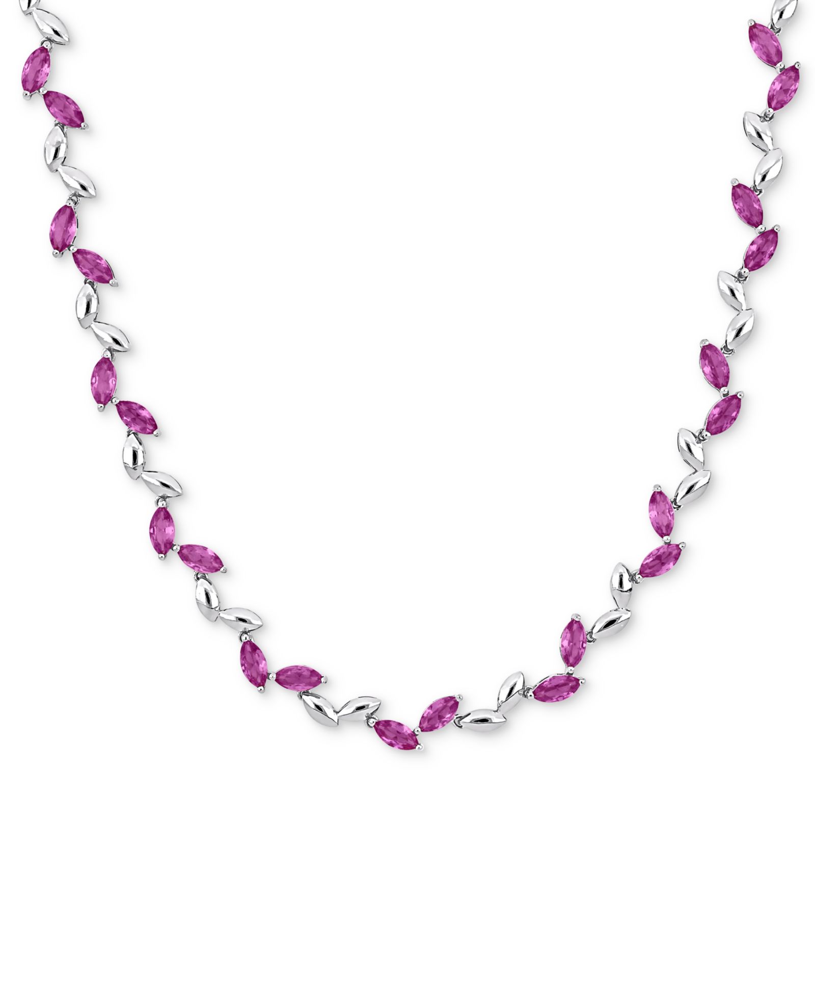 Macy's Ожерелье-чокер с розовым сапфиром и огранкой маркиз, 17" (20 ct. t.w.)