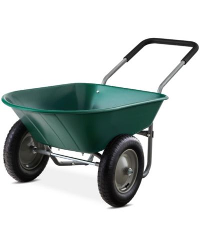 Best Choice Products Dual-Wheel Home Wheelbarrow Yard Garden Cart for Lawn, Construction