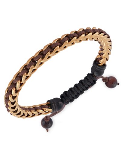 Rhona Sutton Gold Arrow Chain Wax Cord Stainless Steel браслет