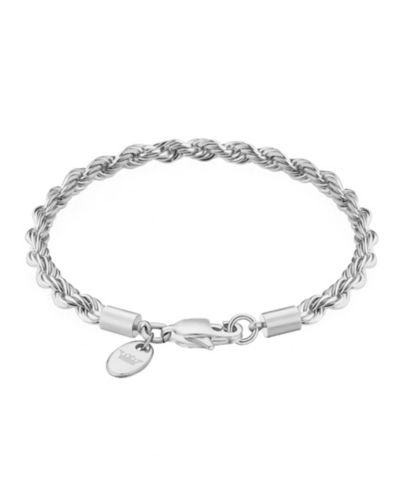 Браслет Rhona Sutton Silver Stainless Steel Thick 6MM 8" Twisted Rope Chain