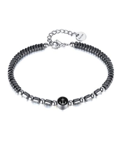 Браслет Rhona Sutton Black Hematite Anchor Beaded Stainless Steel