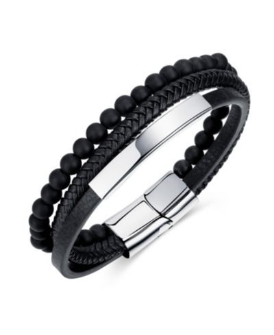 Браслет Rhona Sutton Silver Identification Leather Stainless Steel