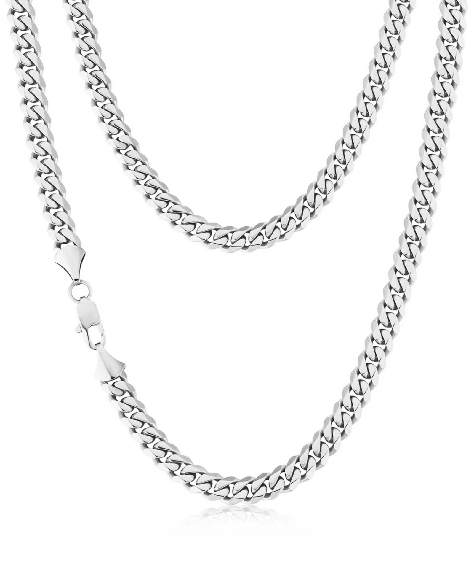 Цепочка-ожерелье Rhona Sutton Silver Miami Cuban 8MM Stainless Steel