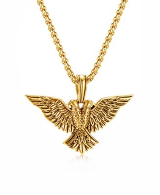 Rhona Sutton Gold Eagle Empire Stainless Steel Pendant Necklace