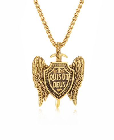 Подвеска Rhona Sutton Gold Quis Ut Deus из нержавеющей стали