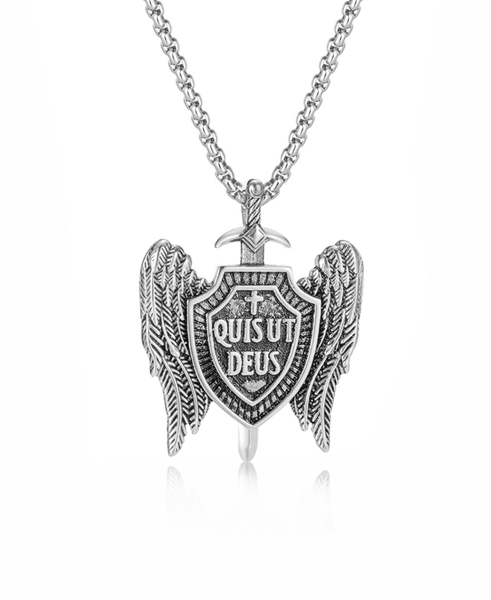 Подвеска-кулон Rhona Sutton Silver Quis Ut Deus Stainless Steel