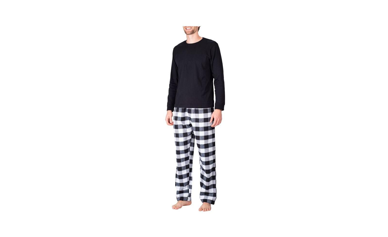 SLEEPHERO Men's Crew Neck Flannel Pajama Set
