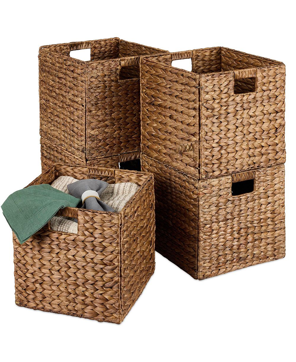Best Choice Products 13x13in Hyacinth Storage Baskets, Set of 5 Multipurpose Collapsible Organizers