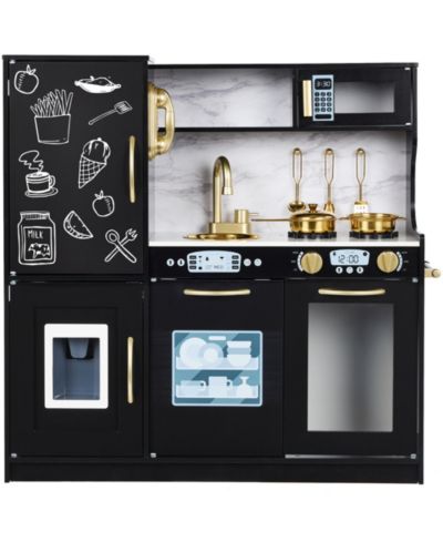 Детский деревянный игровой набор кухня Best Choice Products с телефоном, кухонной утварью, духовкой и микроволновкой