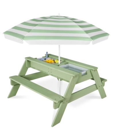 Best Choice Products Детский 3-in-1 Outdoor Convertible Activity Sand and Water Picnic Table w/ Umbrella