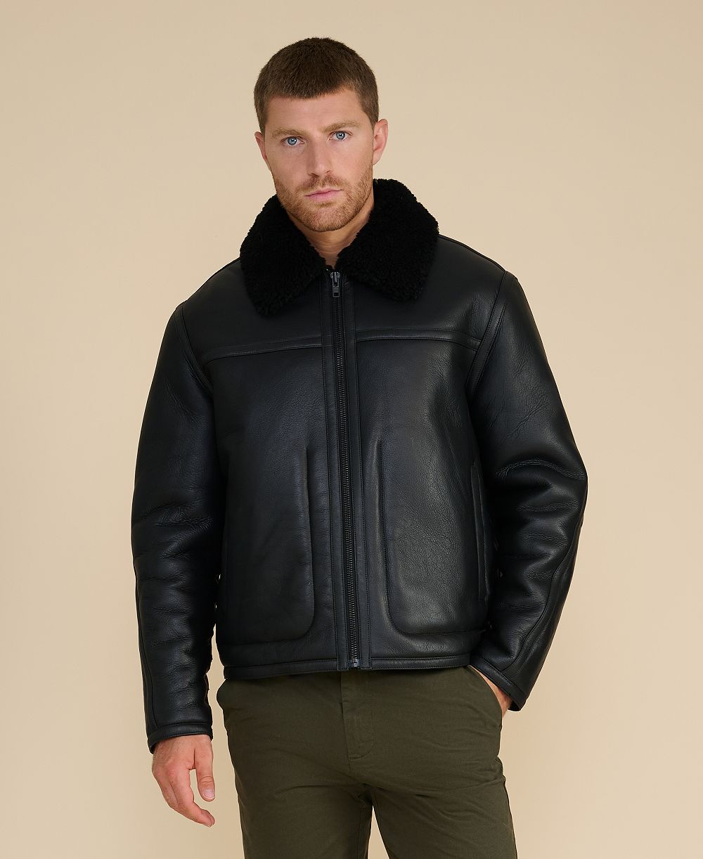 Furniq UK Men's Christopher Shearling Jacket