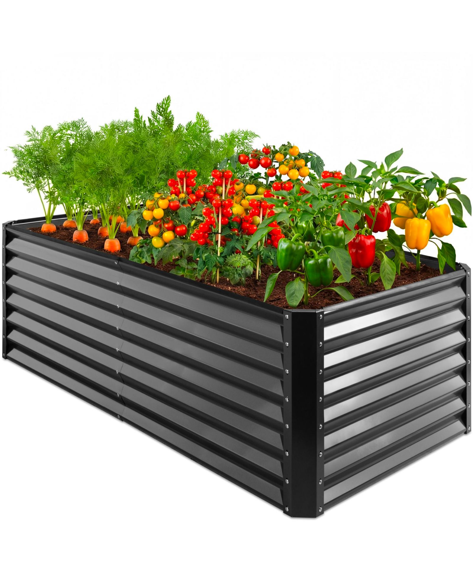 Best Choice Products 6x3x2ft Outdoor Metal Raised Garden Bed for Vegetables Flowers Herbs