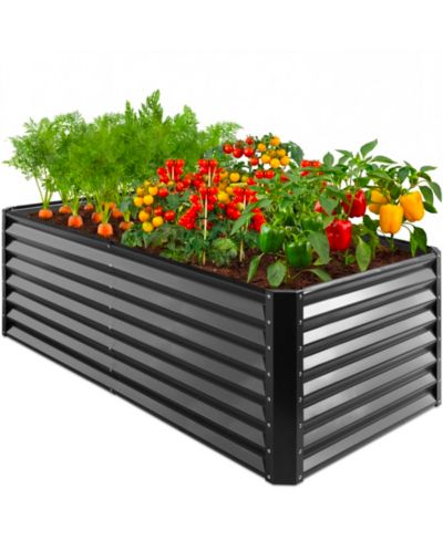 Best Choice Products 6x3x2ft Outdoor Metal Raised Garden Bed for Vegetables Flowers Herbs