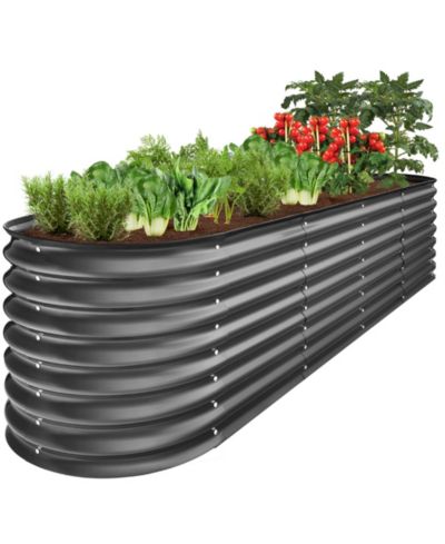Металлическая овальная садовая грядка Best Choice Products с опорными планками
